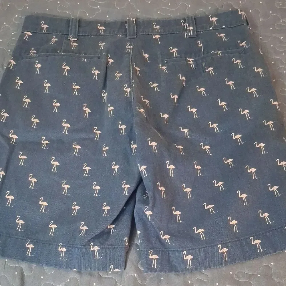 J. Crew Gramercy Navy Flamingo Pattern Men's Shorts size 31W